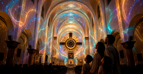 Espetáculo imersivo na Basílica Sant’Ana transforma templo histórico de SP em projeção 360º