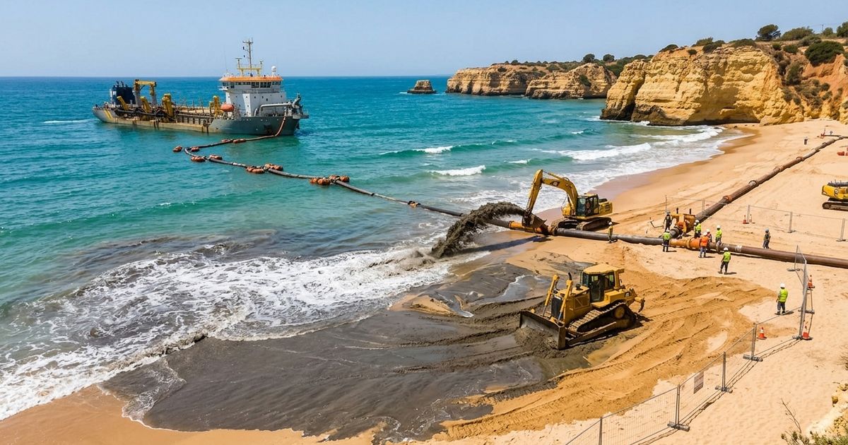 O projeto pretende reconstruir a faixa de areia que foi severamente reduzida pelo clima severo