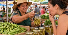Agricultora de Mato Grosso vê o preço do quiabo cair quando a produção aumenta, transforma o excedente em conserva e consegue vender o produto até em outros estados
