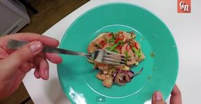 Salmão asiático feito na lava-louças