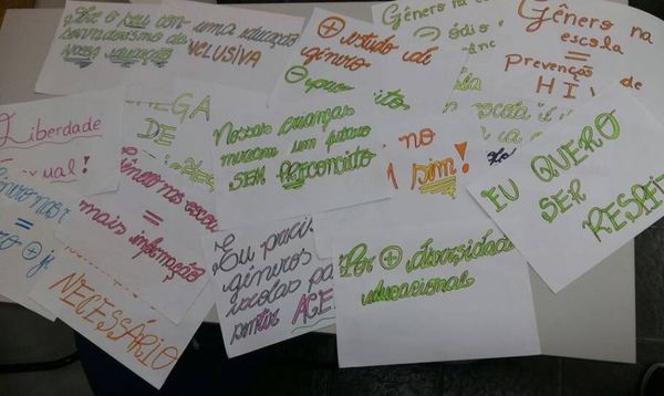 Festa do Gênero mobiliza população a ir contra veto da inclusão de gênero no Plano Nacional de Ensino (PME). Foto: Reprodução