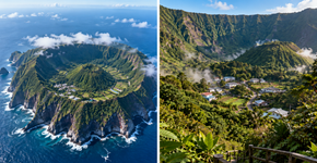 Uma ilha vulcânica habitada fica dentro de uma caldeira no Pacífico e só pode ser alcançada por mar ou helicóptero quando o clima permite