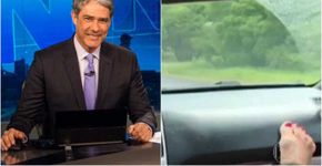 William Bonner dá bronca em espectadora que filmou acidente