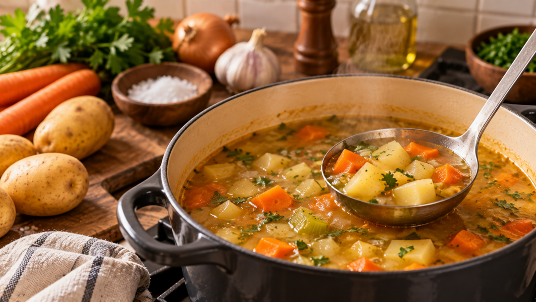 Colocar batata na sopa salgada é mito? Saiba o que acontece durante o cozimento e quais métodos ajudam de verdade a equilibrar o sabor do caldo.