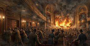 Um teatro anunciado como praticamente à prova de fogo pegou fogo meses depois da inauguração e tinha dezenas de saídas bloqueadas