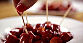 Linguiça caramelada. Que petisco!