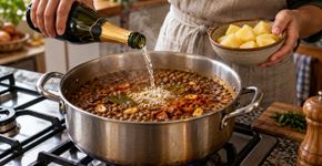 Os chefs bascos concordam: “Para que as lentilhas fiquem perfeitas, você deve adicionar duas taças de vinho espumante antes da batata.”