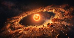 Acredita-se que uma colisão violenta entre dois planetas tenha criado uma nuvem gigantesca de poeira… E astrônomos acreditam que presenciaram isso quase em tempo real
