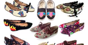 Sapatos e acessórios artesanais pintados à mão
