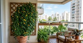 Uma trepadeira que pode ser cultivada em vaso e que cobre sua varanda com flores coloridas o ano todo