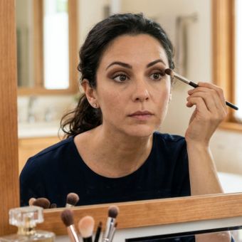 Featured mobile: Várias maquiadoras concordam: “Para eliminar a pálpebra caída e abrir o olhar, aplique uma sombra marrom acima do côncavo.”