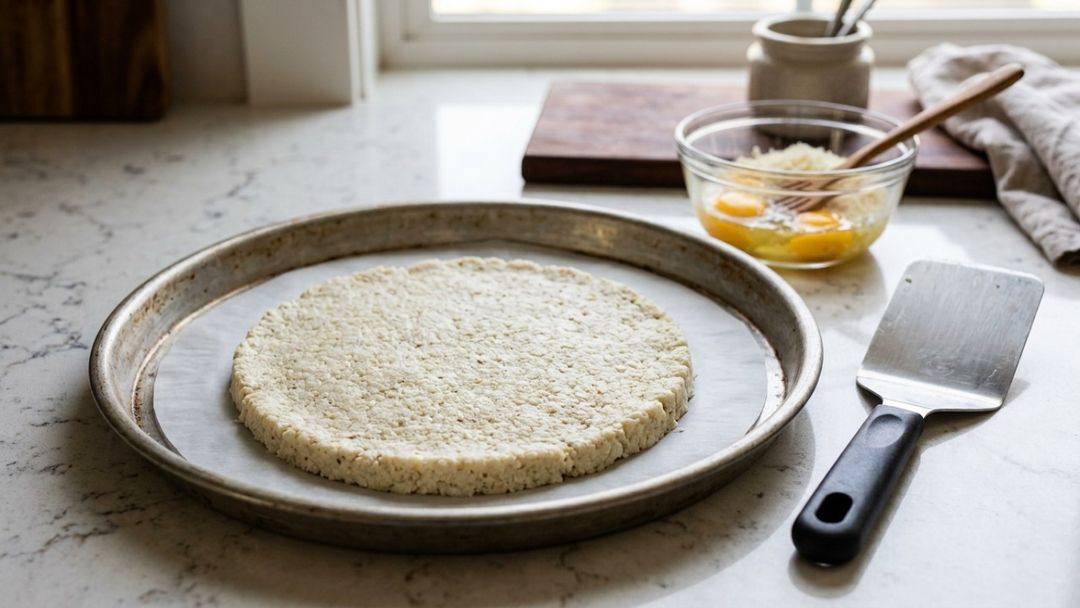 Adicionar ovos e queijo ralado à massa vegetal cria uma mistura perfeitamente moldável e cheia de sabor.
