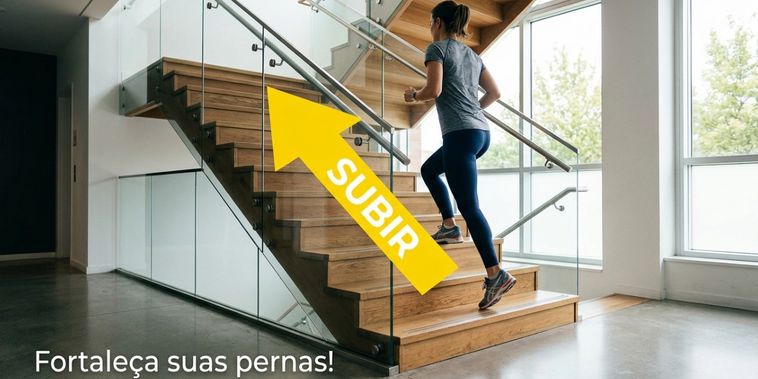 Featured main: Especialistas já afirmaram: subir escadas por 10 minutos ao dia, diariamente, equivale a fazer 3 treinos de musculação por semana para as pernas