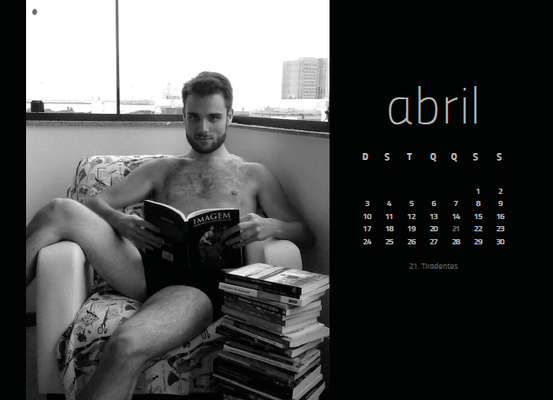 O calendário visa arrecadar dinheiro para a construção da biblioteca (Divulgação)