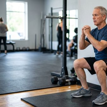 Featured mobile: Três treinadores concordam: “A partir dos 60 anos, o equilíbrio e a força nas pernas melhoram se você fizer agachamento na parede todos os dias”