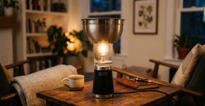 Vire um copo térmico de cabeça para baixo e empilhe 3 peças: o truque oriental de 10 segundos transforma 4 itens em uma luminária sem cola nem ferramentas