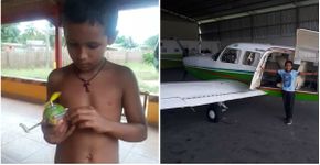Com pilha e uma laranja, menino de 10 anos cria helicóptero
