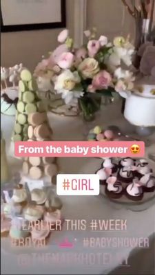 Captura de vídeo que mostra decoração igual a que foi usada no chá do bebê de Meghan e Harry