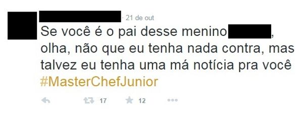 Participante do MasterChef Júnior é vítima de comentários homofóbicos no Twitter (Reprodução)