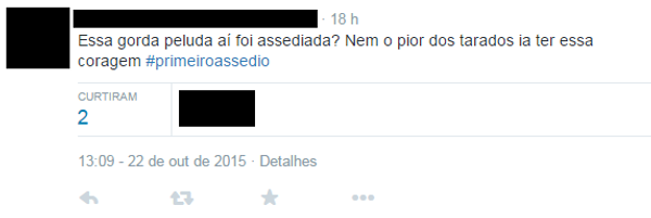 Perfis ridicularizam campanha sobre primeiro assédio sexual (Reprodução/Twitter)