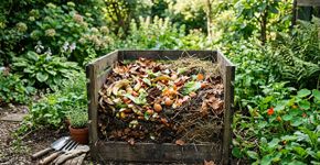 Com restos da cozinha e folhas do jardim, monte uma composteira: use 2 a 3 partes de material seco para 1 de verde e controle a umidade