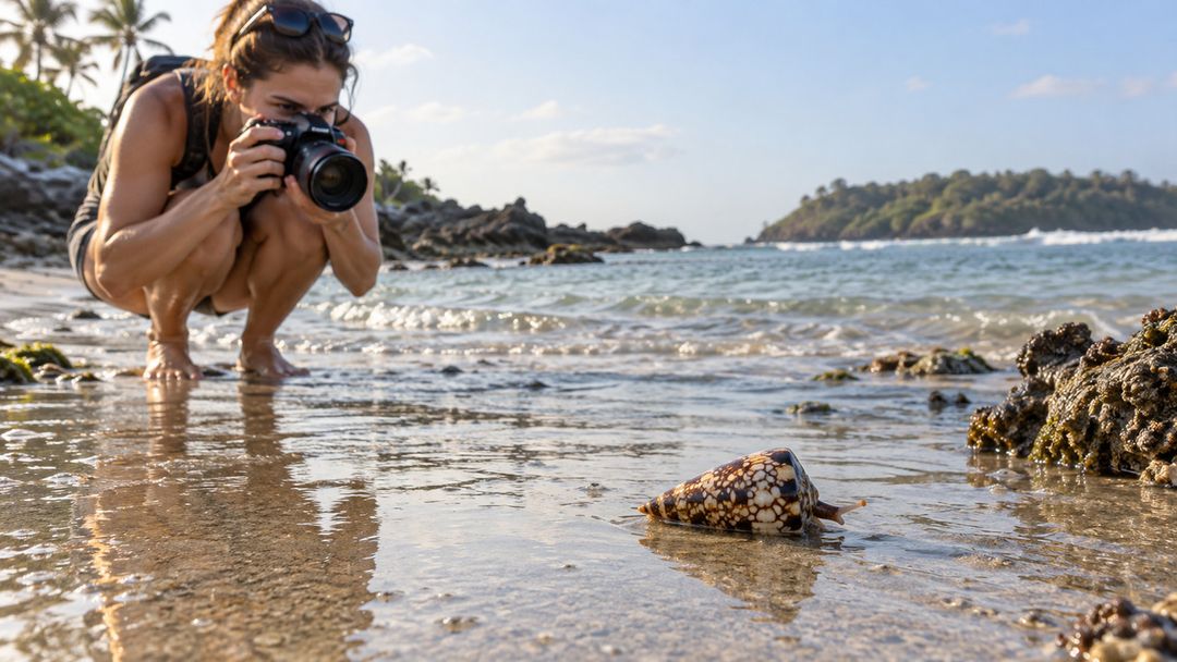 Animais marinhos desconhecidos devem ser observados sem manipulação.
