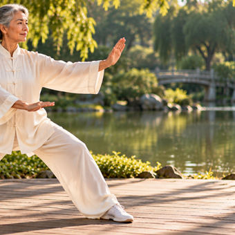 Featured mobile: Tai chi parece lento, mas exige transferir o peso de uma perna para outra o tempo todo e por isso é usado para treinar equilíbrio em pessoas mais velhas