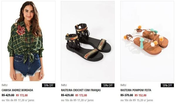 Peças da Farm em promoção