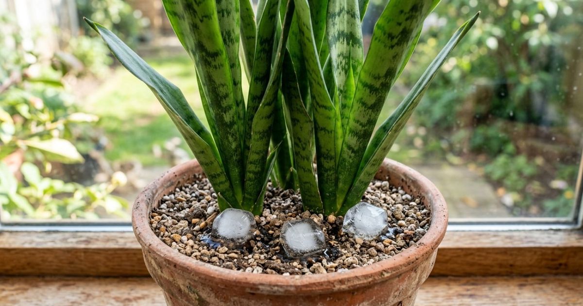 Colocar cubos de gelo no vaso da sansevieria ou espada-de-são-jorge: para que serve?