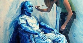 Usando o corpo de modelos como tela, artista cria quadros impressionantes