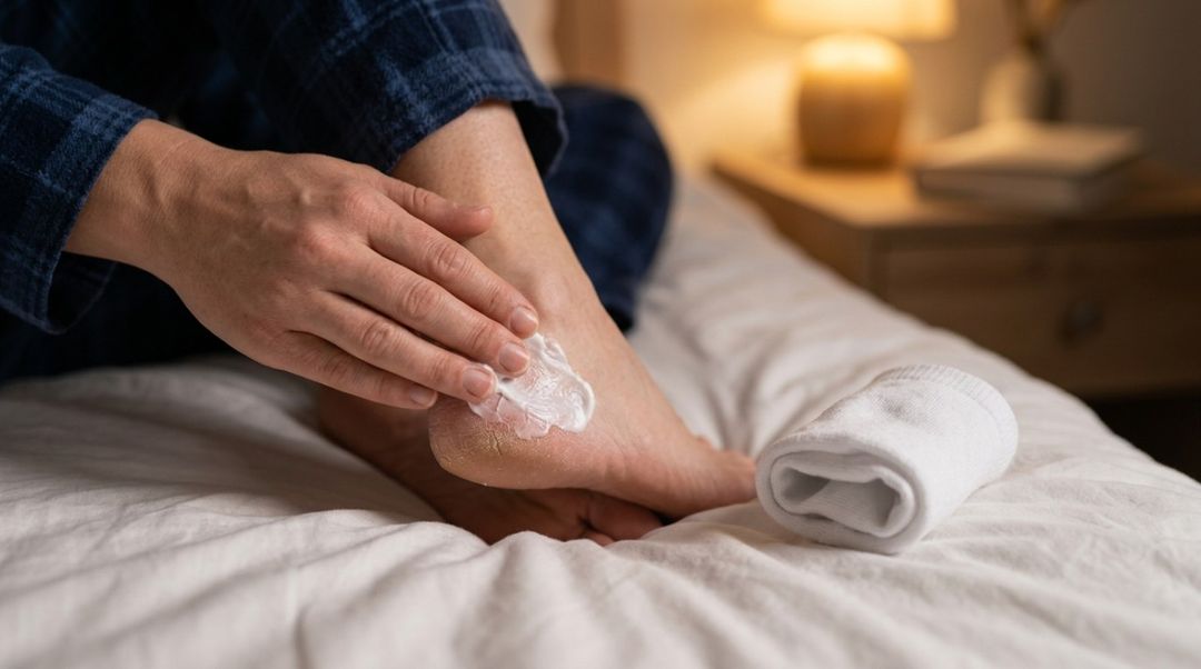 A ureia aparece com frequência em produtos para os pés porque ajuda a reter água e também pode amolecer a camada de pele mais espessa.