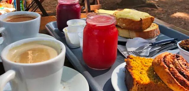 Café da manhã orgânico no Parque da Água Branca