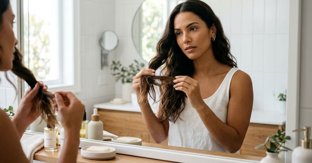 O cabelo parece bonito na raiz, mas as pontas vivem secas? Este truque evita tratar todas as partes da mesma maneira