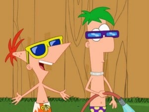 Phineas_e_Ferb_-_reproducao Os dois personagens adoram usar a imaginação e explorar um mundo repleto de aventuras