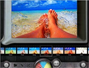 O primeiro efeito ajusta a tonalidade da imagem, use a barra de rolagem vertical para escolher a cor.