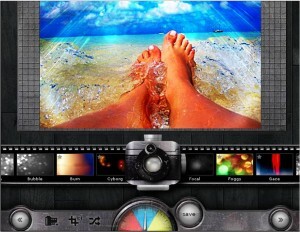 O segundo efeito sobrepõe uma camada com elementos e texturas sobre a foto. Novamente, use a barra de rolagem para escolher aplicação desejada.