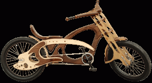 Esculpida em madeira no estilo chopper, a Wood Bicycle é produzida na Califórnia