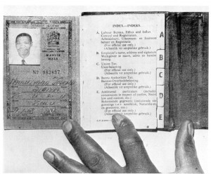 Exemplo de um “passbook”, documento sem o qual os negros não podiam andar nas ruas