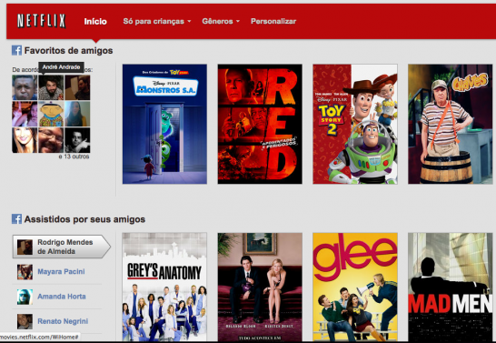 Parte do acervo da NetFlix