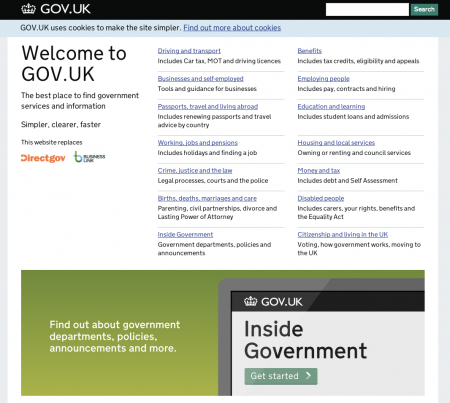 Site do governo britânico aposta na simplicidade e funcionalidade