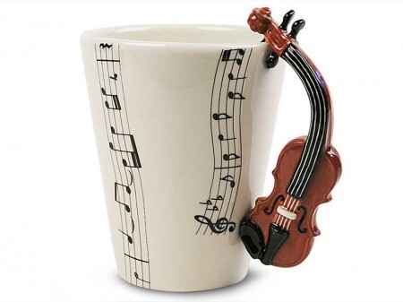 A caneca de violino está entre as 13 opções de instrumentos para a caneca