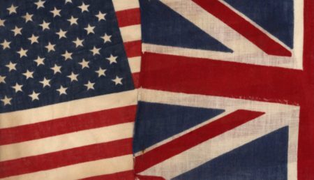 Bandeiras dos EUA e Inglaterra