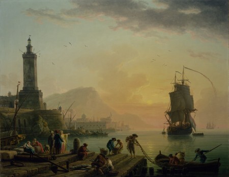 Claude-Joseph Vernet [French, 1714 – 1789], A Calm at a Mediterranean Port, French, 1770