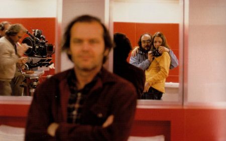 Autoretrato de Stanley Kubrick com a sua filha e Jack Nickolson