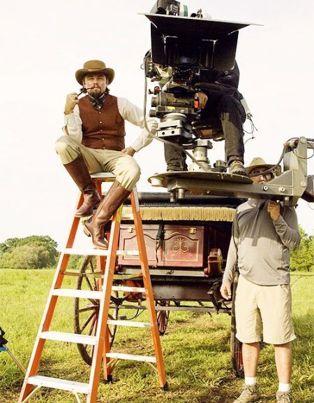 Leonardo DiCaprio durante as filmagens de “Django Unchained”