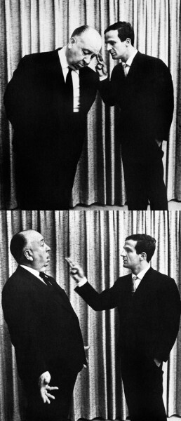 Alfred Hitchcock e François Truffaut (fotografia de Philippe Halsman, 1962)