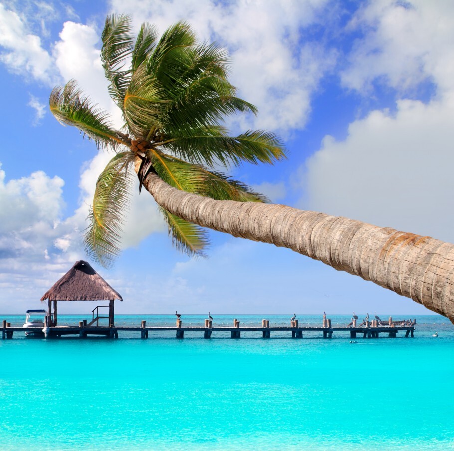 Cancún, na península de Yucatán, no México, é um dos destinos