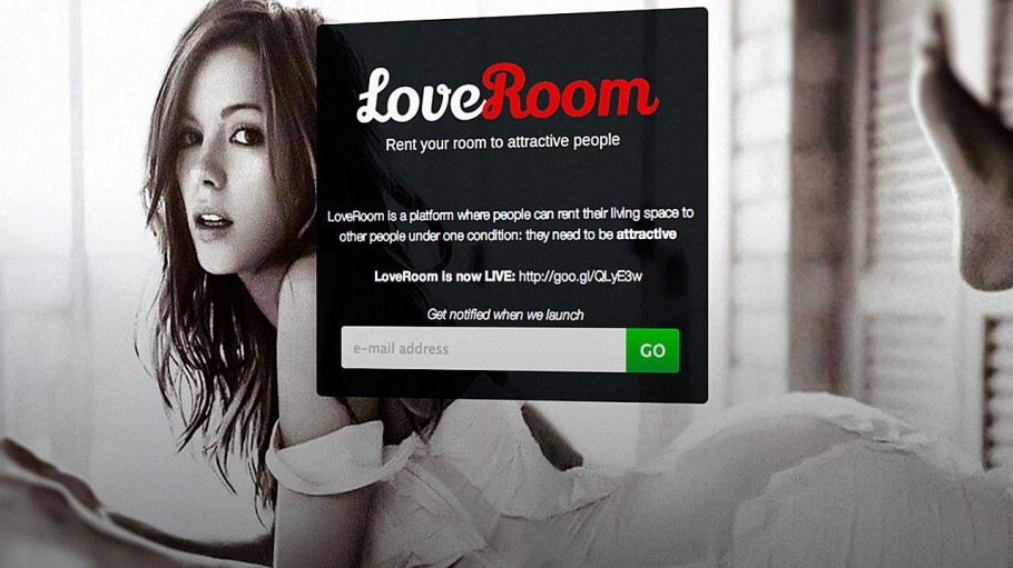 Reprodução da página principal do site LoveRoom