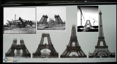 Página divulga texto sobre a construção da Torre Eiffel, em Paris