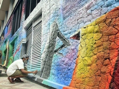 Painel foi pintado para a 20ª Mostra Nacional de Pintura Artística, realizada anualmente na capital